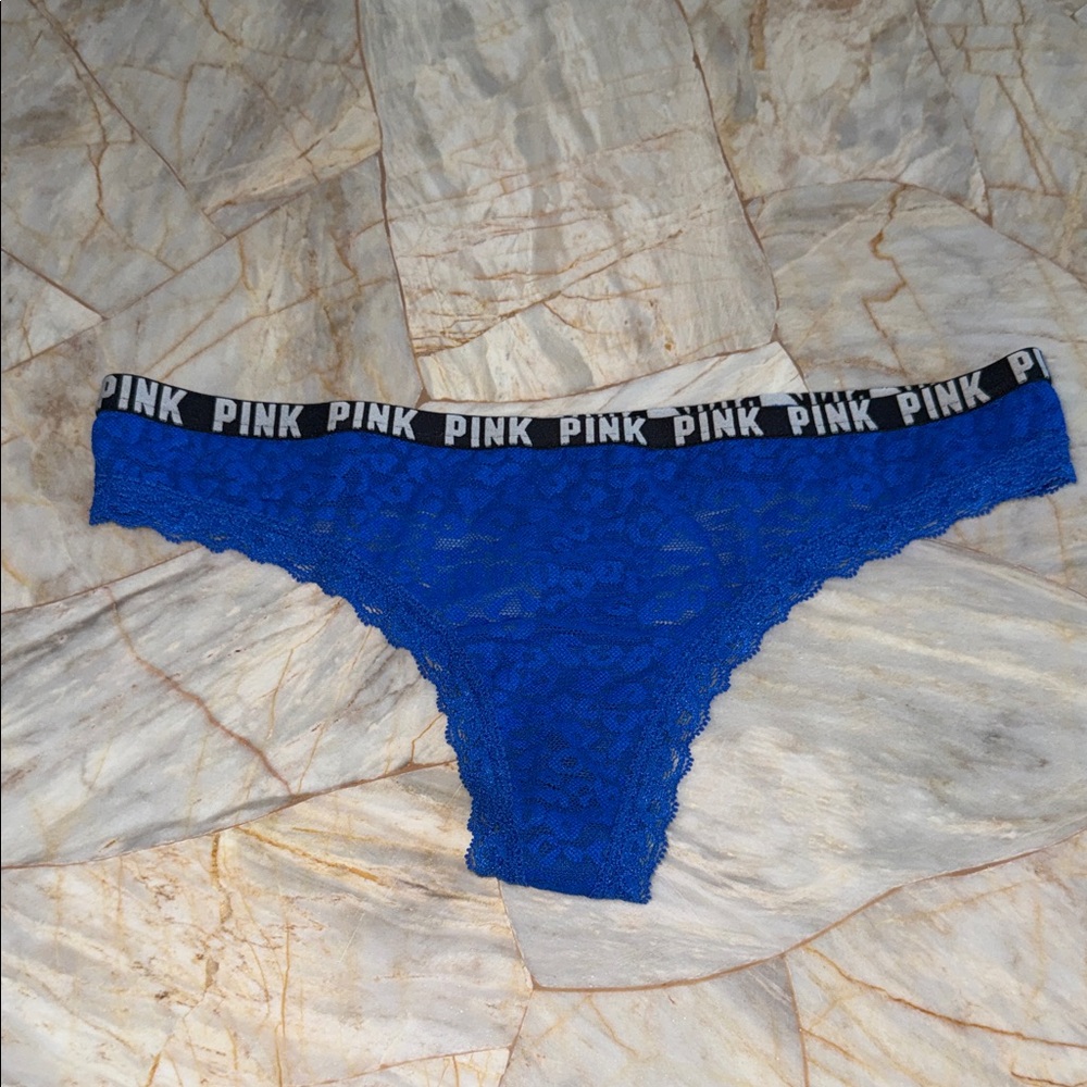 PINK Victoria's Secret Blue Lace Panty